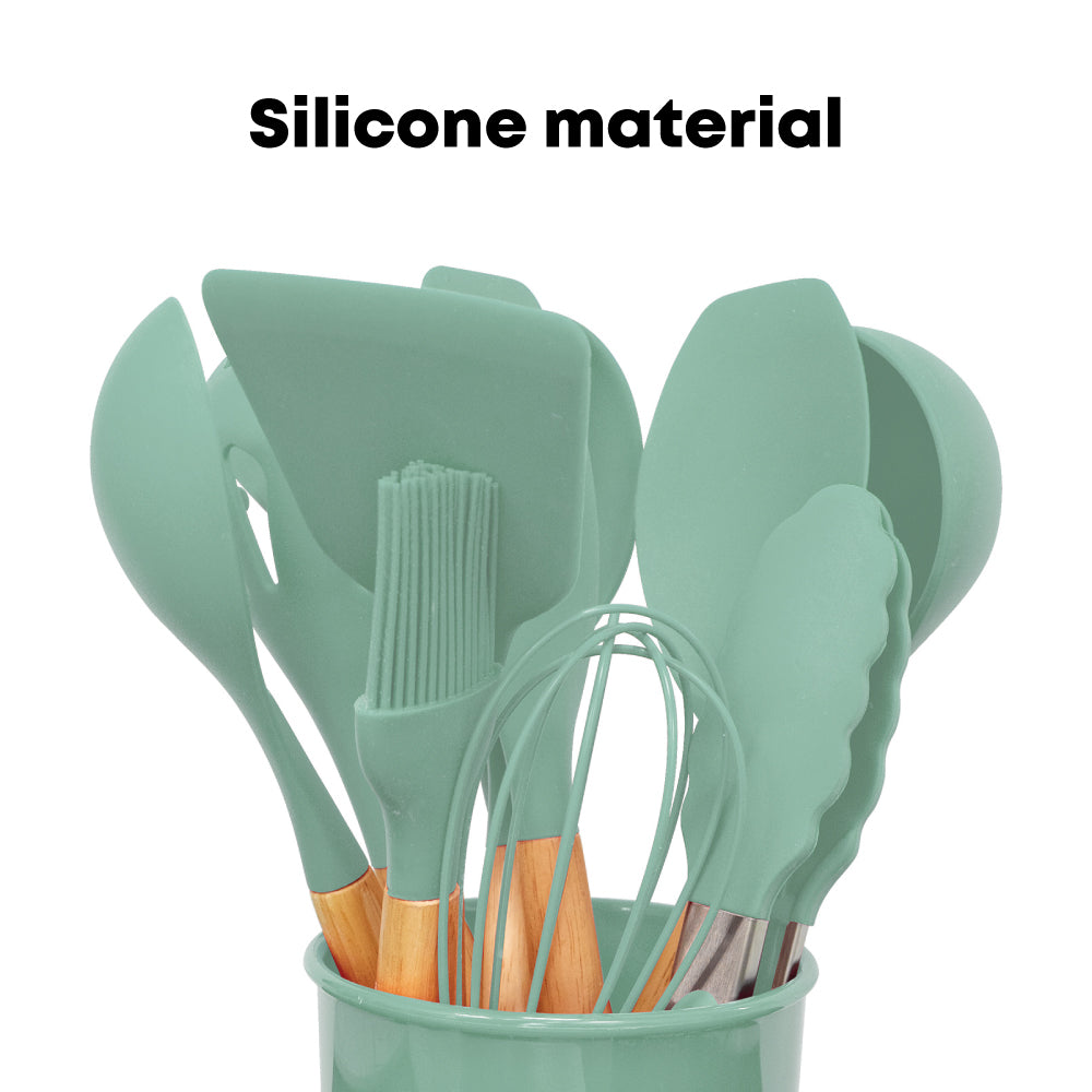 12pcs Silicon Utensil Set Green - Kitchenware