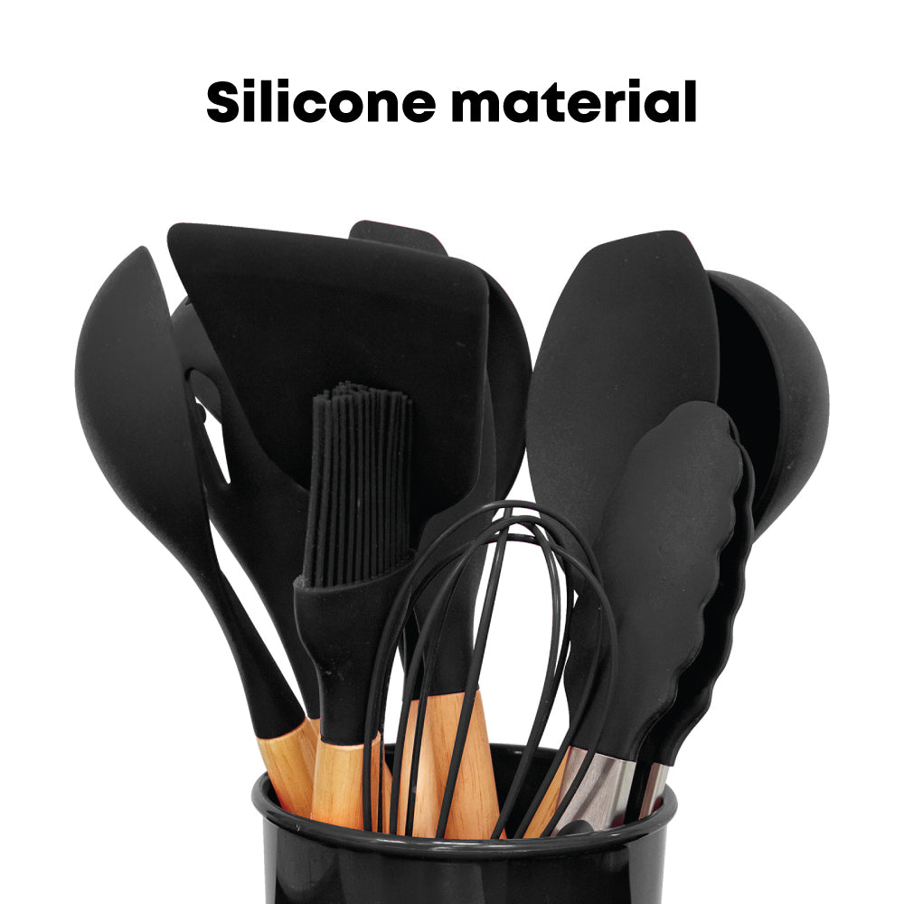 Silicon Utensil Set 12pcs Black