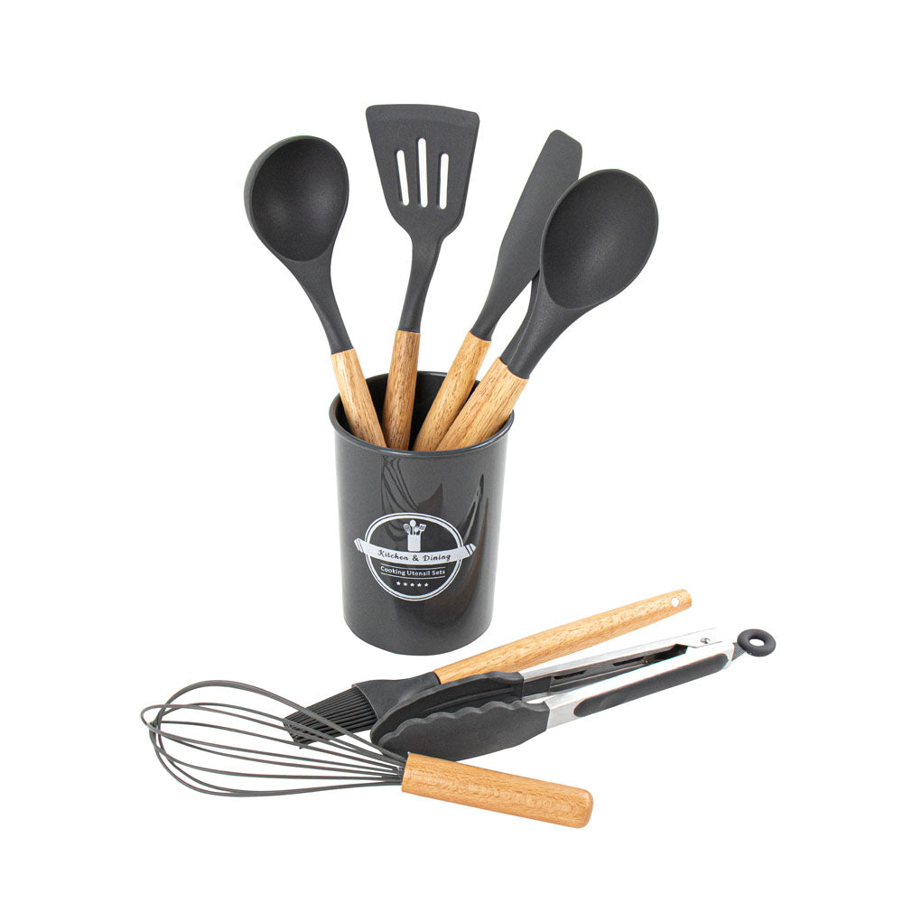 9pcs Silicon Utensil Set Grey