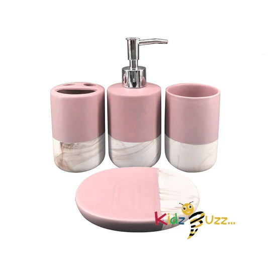 4PCS Marbled Bathroom Set 0.3L- Durable & Unique Design