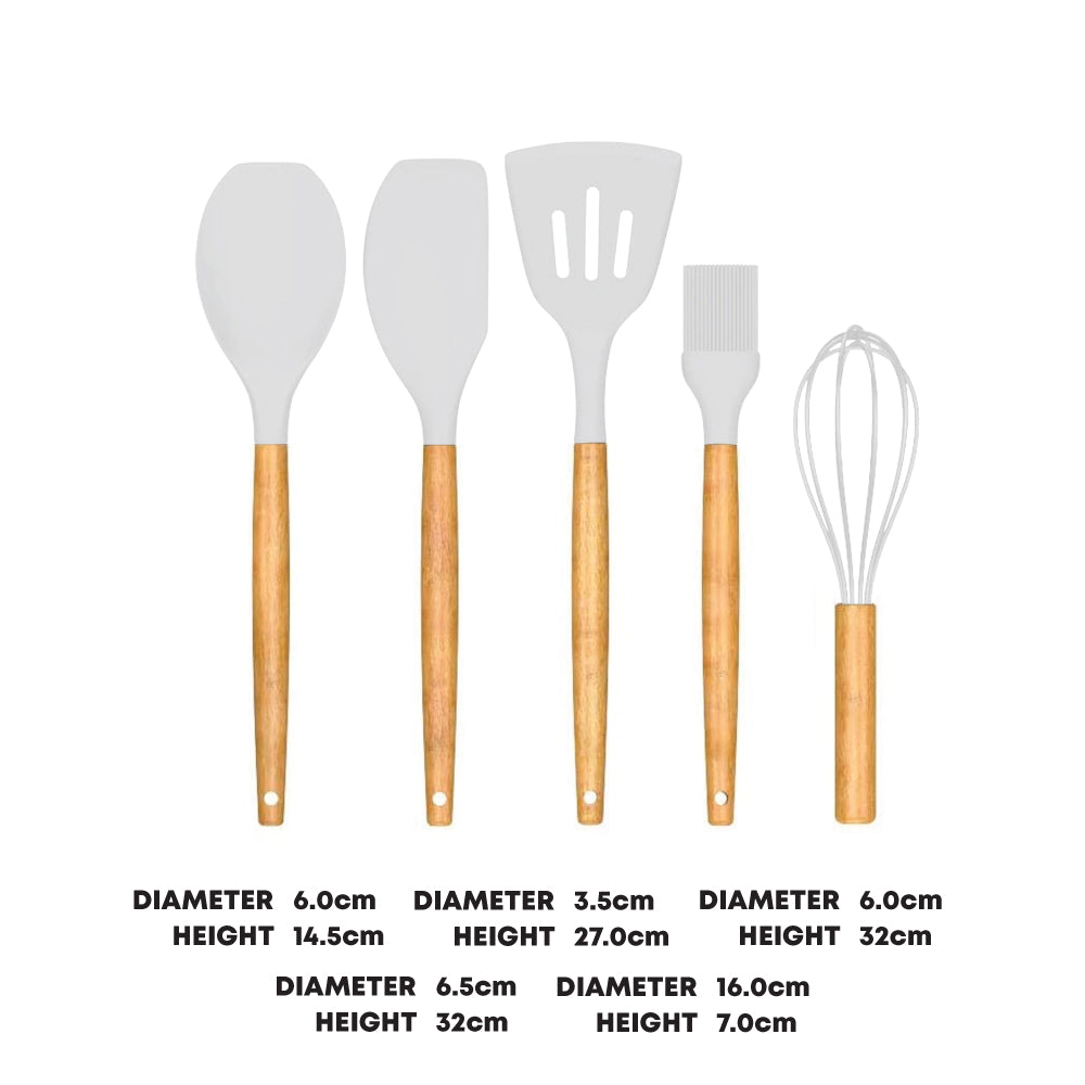 5pcs Silicon White Utensil Set - Kitchenware