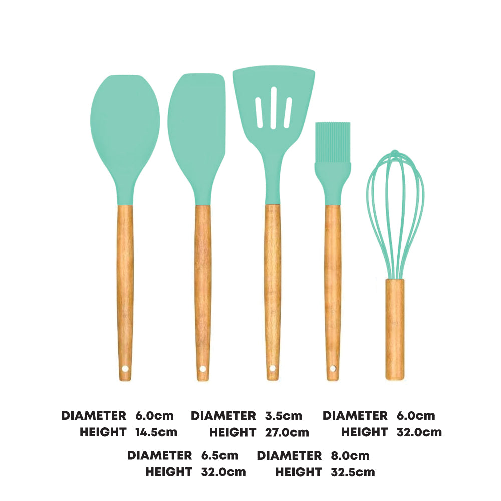 5pcs Silicon Utensil Set Green - Kitchenware Gadgets