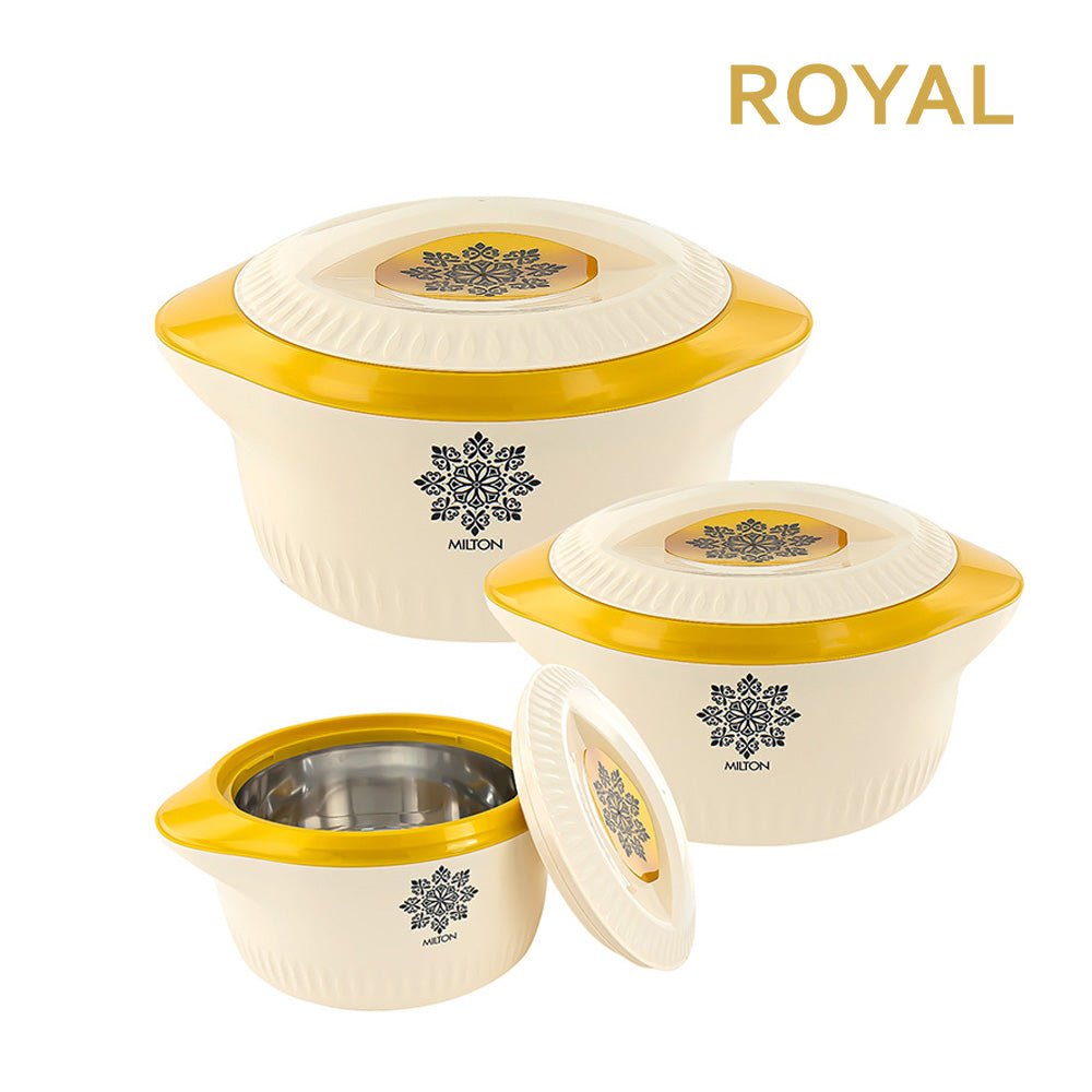 3Pcs Milton Insulated Hot Pot Set Cream 5-7.5-10L