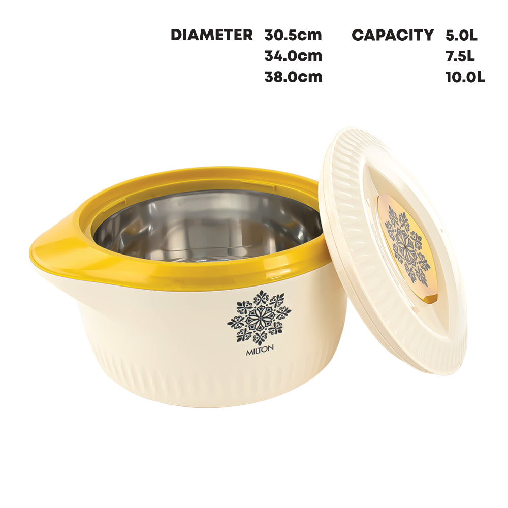 3Pcs Milton Insulated Hot Pot Set Cream 5-7.5-10L