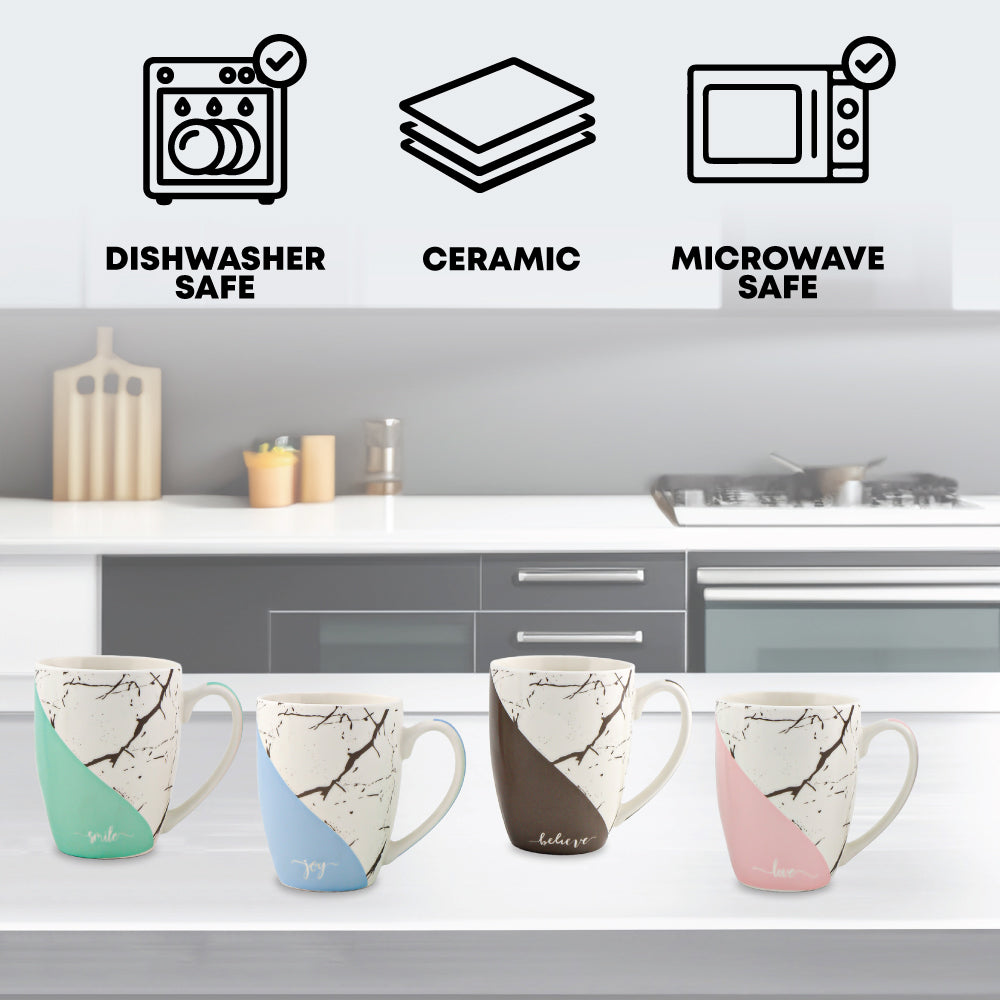 4pcs Mug Set Smile - 360ml Microwave Mug