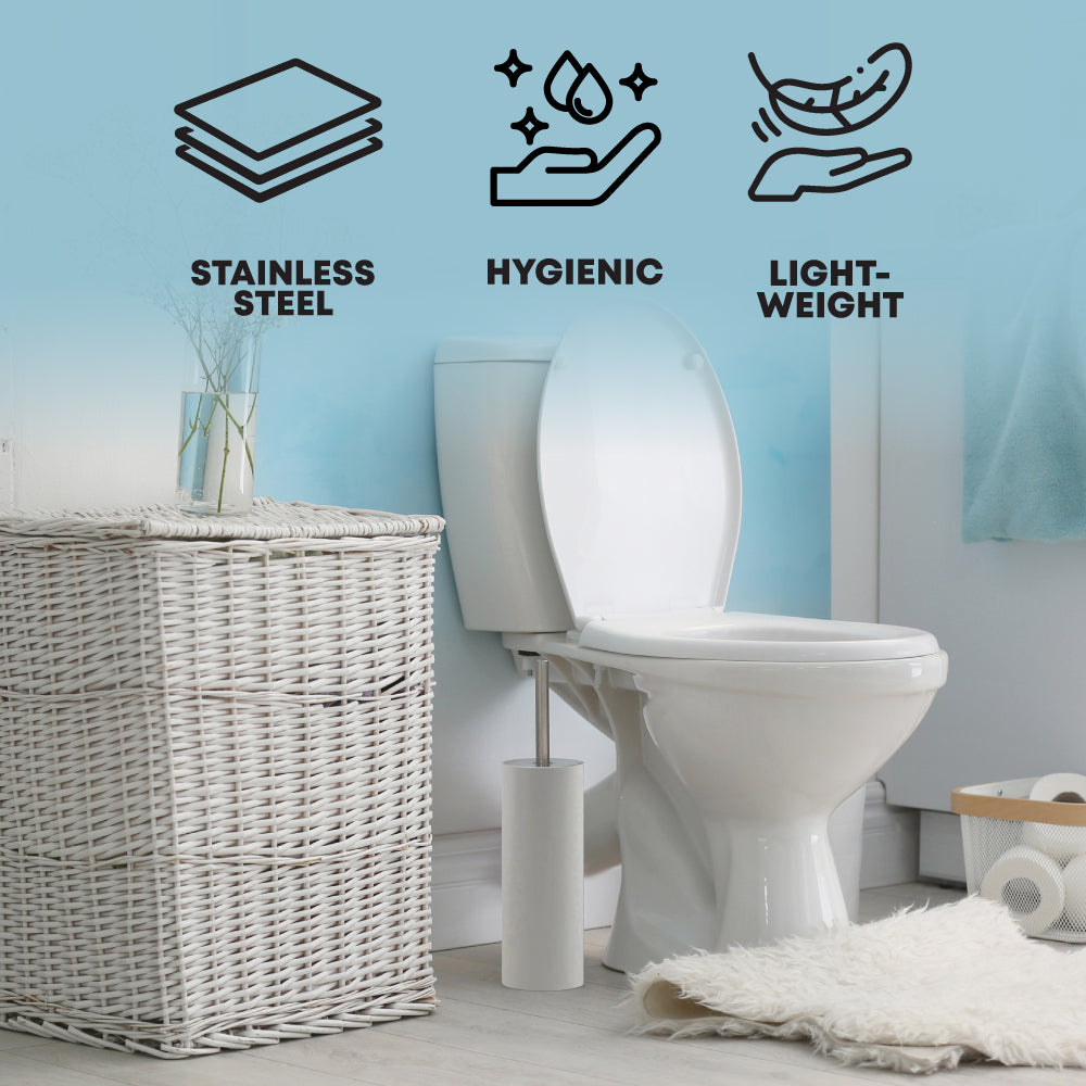 Toilet Brush with Holder White 1.7L