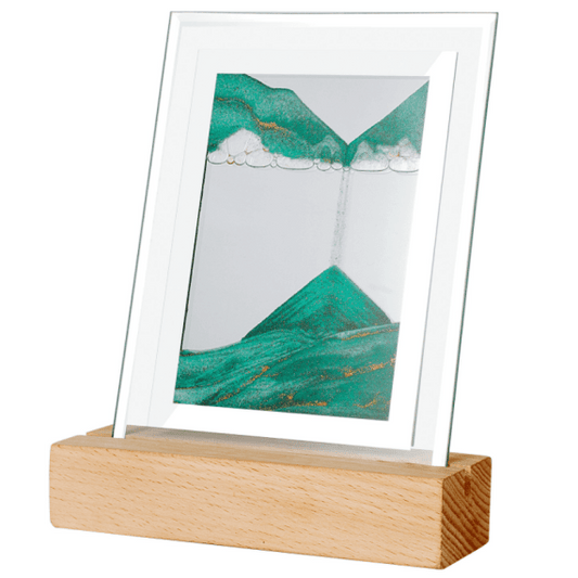 Moodscape Wooden Base Green Sand Picture