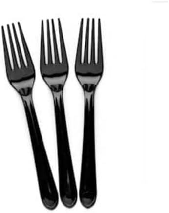 50 Pcs Black Forks Set