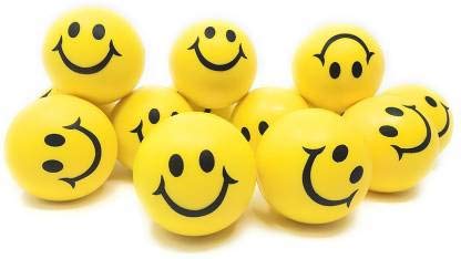 Smiley Face Foam Ball Yellow IND (Pack of 5)