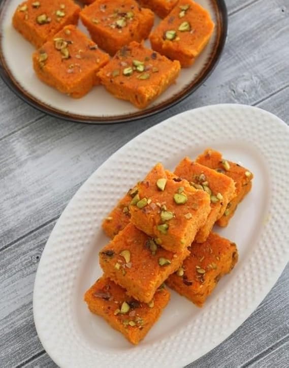 Festival Special Premium (Gajar Kalakand Burfi) Delicious Indian Traditional Sweets To Sweeten Up Your Celebration Best Gift For All Occasions Rakhi,Marriage,Diwali,Holi