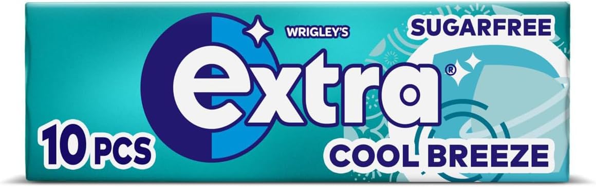 Extra Cool Breeze Mint Flavour Xylitol Sugarfree Chewing Gum Bulk Box, 30 Packs of 10 Pieces (300 Pieces)