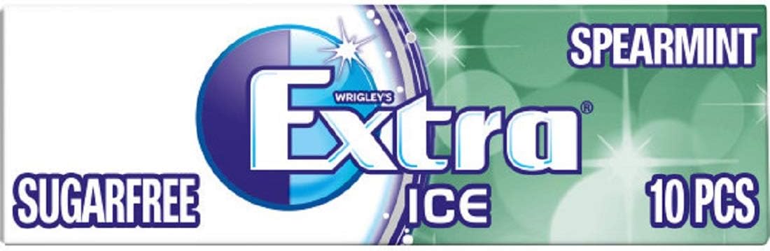 Extra Chewing Gum, Sugar Free, Ice Spearmint Flavour, Chewing Gum Bulk, 30 Packs of 10 Pieces