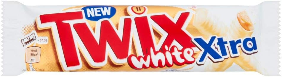 Twix Xtra White Chocolate Biscuit Twin Bars - 24 x 75G