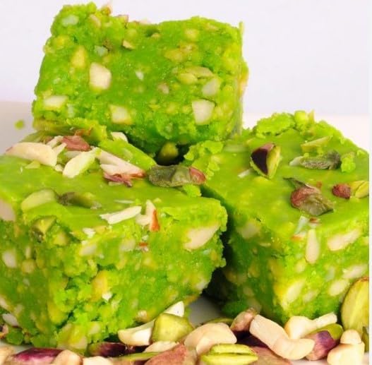 Festival Special Premium (Green Pista Barfi) Delicious Indian Traditional Sweets To Sweeten Up Your Celebration Best Gift For All Occasions Rakhi,Marriage,Diwali,Holi