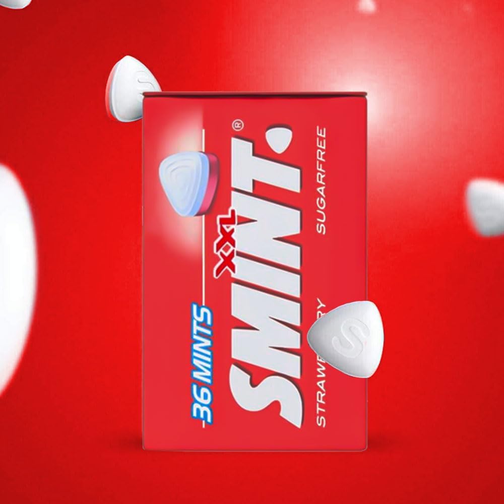 Smint Mix XXL 4 Packs (Strawberry, Spearmint, Peppermint, Sweetmint) Convenient 25g Tins