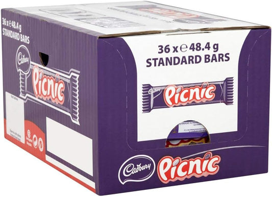 Cadbury Picnic Bar Peanut Caramel & Raisin 48g (Pack of 36)