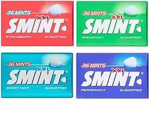 Smint Mix XXL 4 Packs (Strawberry, Spearmint, Peppermint, Sweetmint) Convenient 25g Tins