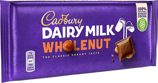 Cadbury Dairy Milk Wholenut Chocolate Bar 120g X 3