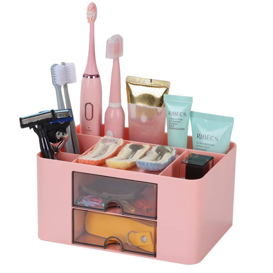 Desktop Pink Storage Box with Drawers Holders