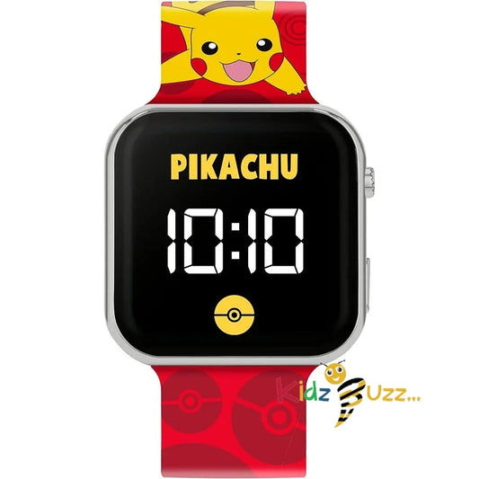 Pokémon Pikachu LED Red Strap Kids Watch