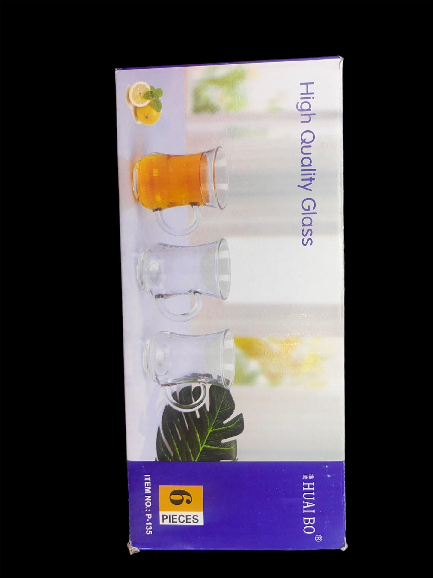 6-Piece Glass Cups  for Tea, Coffee, Cappuccino for 6 People, 238ml