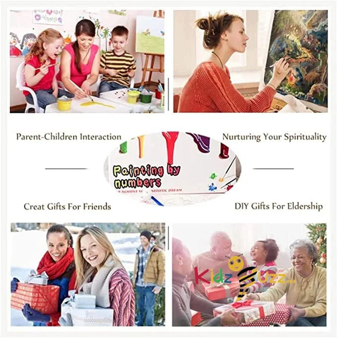 Tookeen Paint by Numbers Kit for Kids Number Painting DIY Craft Kits