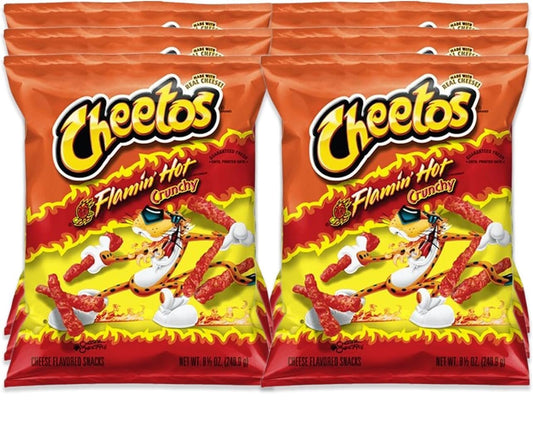 Cheetos Spicy Flamin Hot Crunchy 8oz/226.8g (Pack of 6)