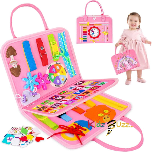 Sensory Board Bag Pink-Toddlers Toys Sensory Toys
