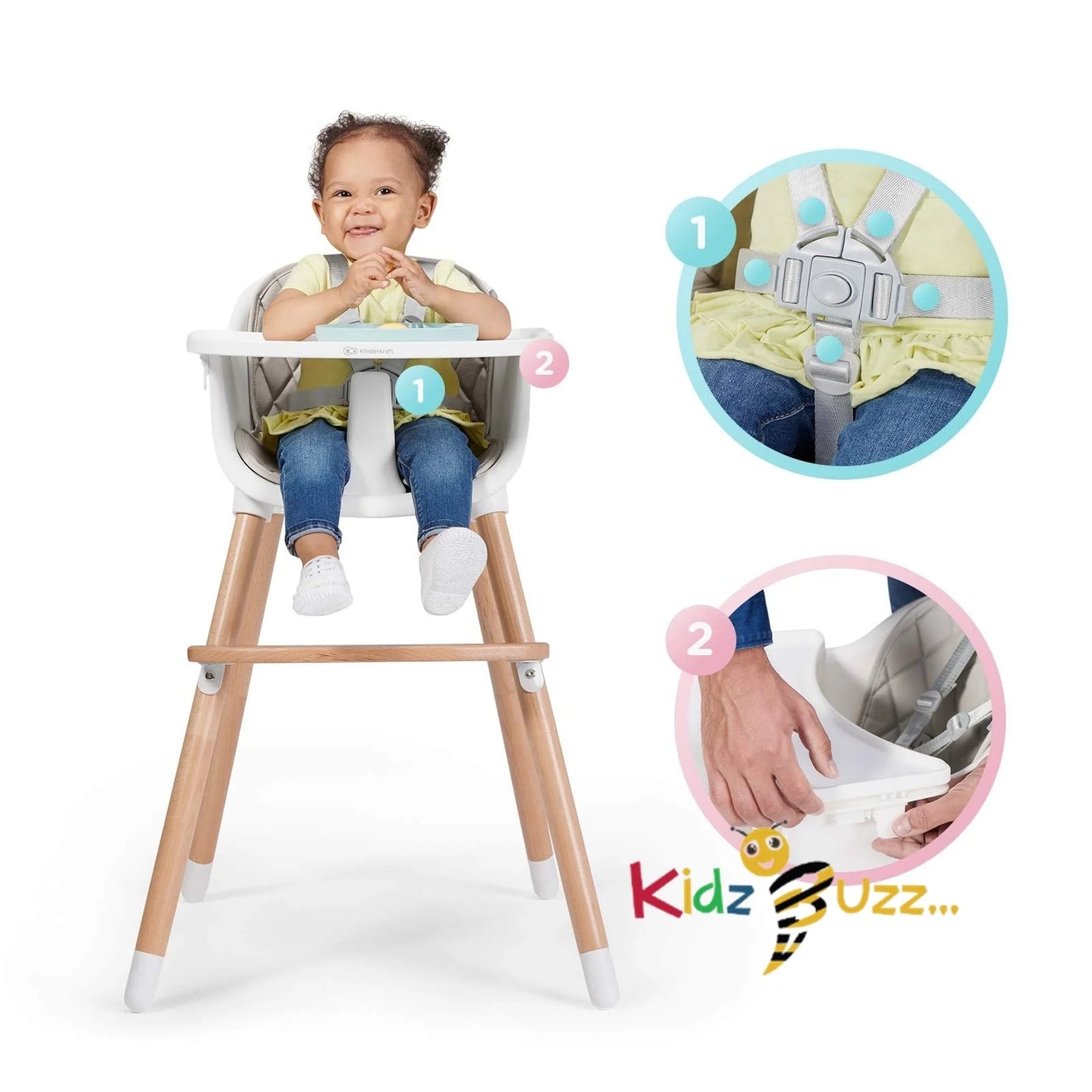 Kinderkraft Sienna 2-in-1 Highchair, Baby Chair