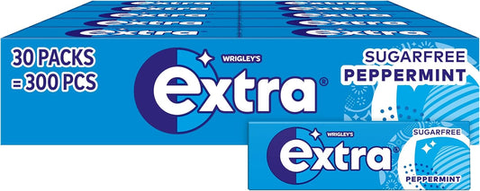 Wrigley’s Extra Sugar-free Chewing Gum | Refreshing Peppermint Flavour 30x 10-Packs