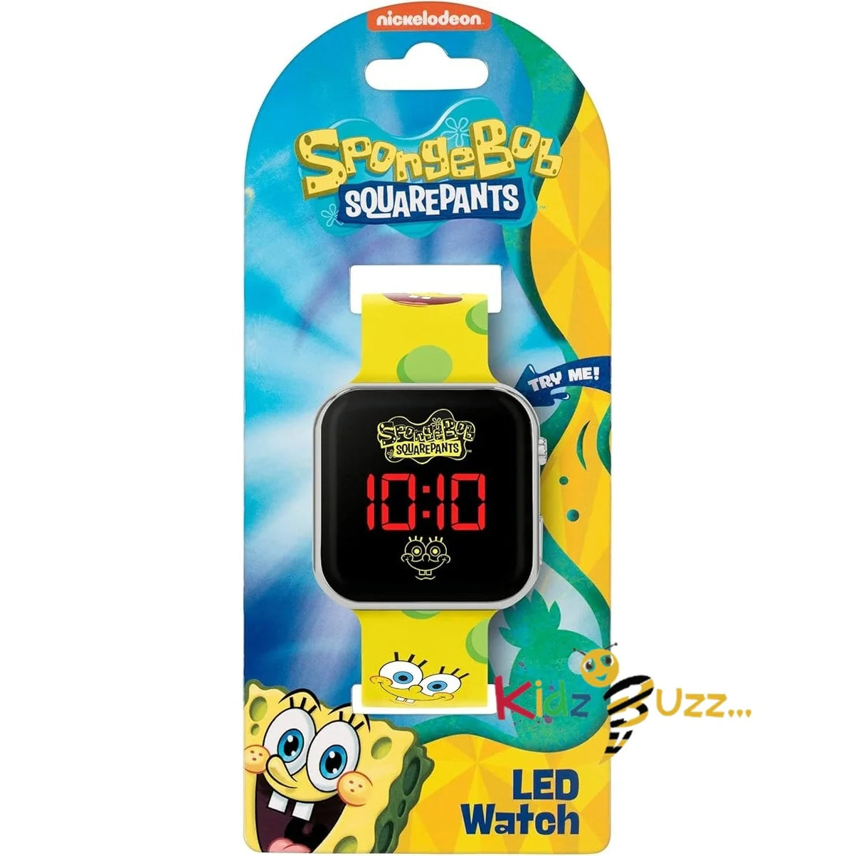Spongebob Squarepants Boy's Digital Quartz Watch with Silicone Strap