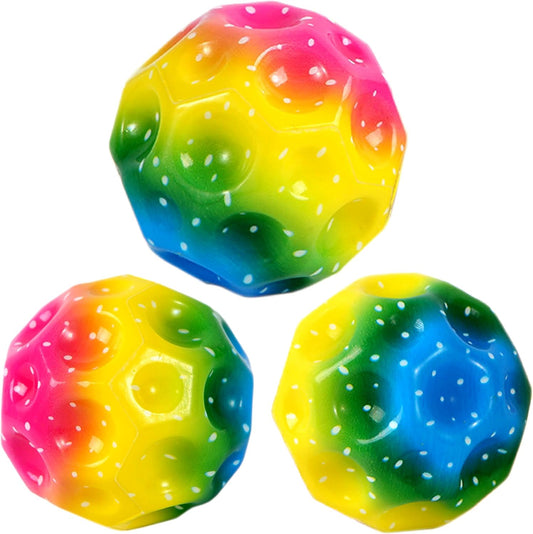 3 x Rainbow Moon Ball- Bounce Ball, Small Water Ball, Bath Beach Toy