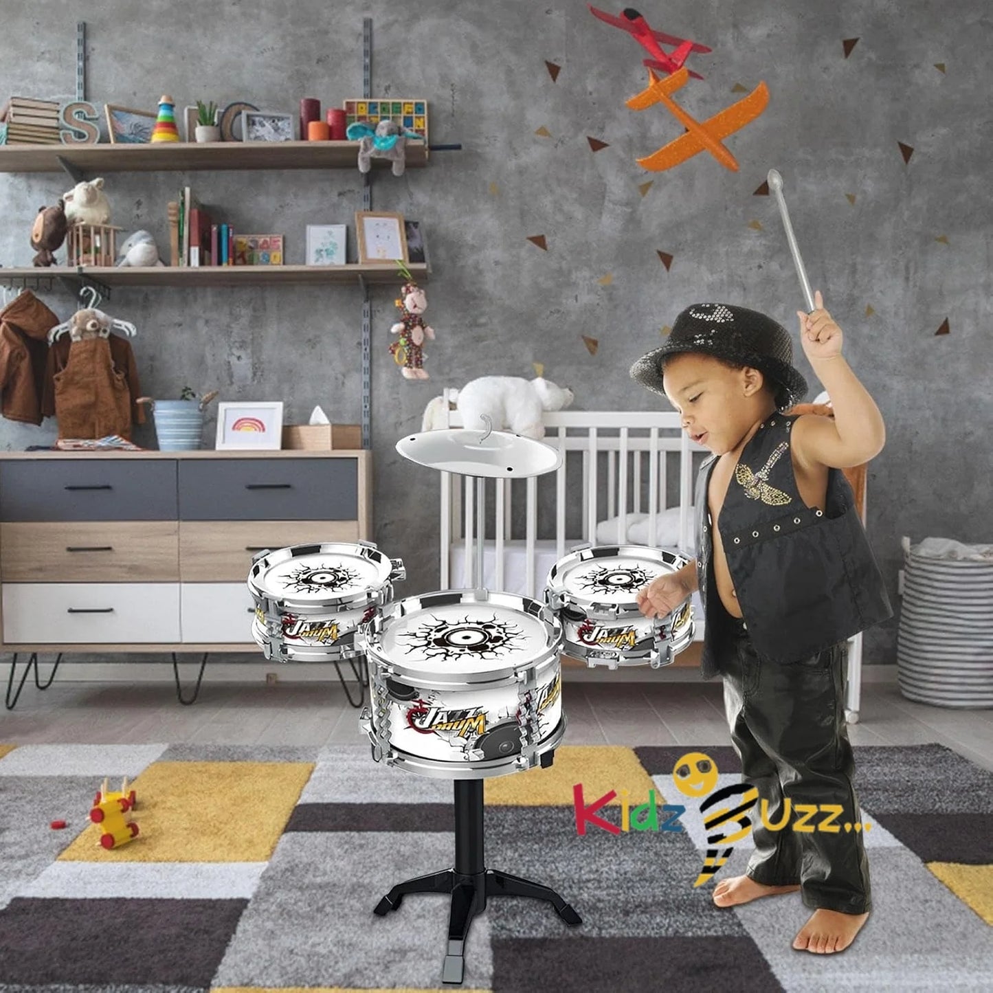 Jazz Drum Set for Kids | Music Drum Kit, Junior Drum Set, Learn to Play Drum Head