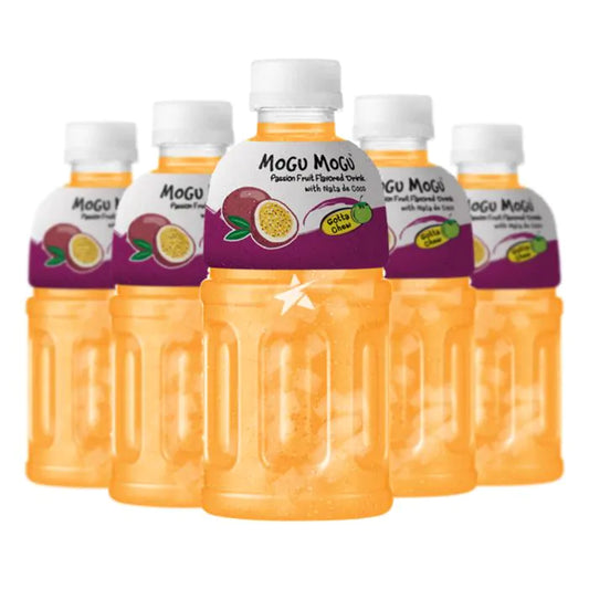 Mogu Mogu Passion Drink With Nata De Coco 320ml (6 Bottles)