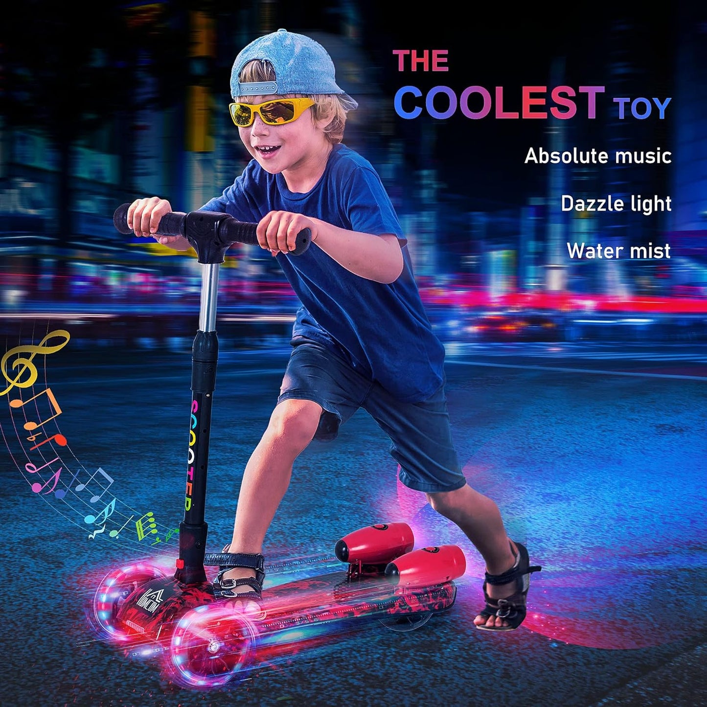 Spray Foldable Kick Scooter For Boys and Girls 3-6 Yrs