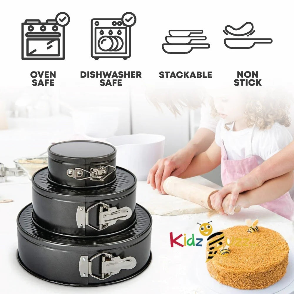 Cake Tin Set Round 2.9L-3.4L-3.9L - 3pcs Cake Tin Set