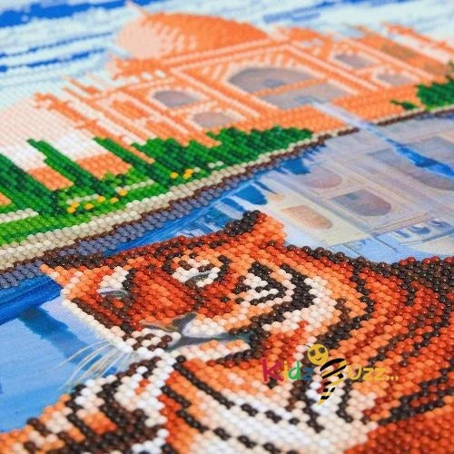 Taj Mahal Tigers Crystal Art Kit 40x50cm