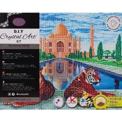 Taj Mahal Tigers Crystal Art Kit 40x50cm