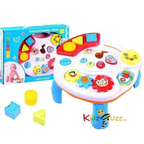 2 in 1 Musical Educational Desk For Kids- Game & Study For Babies