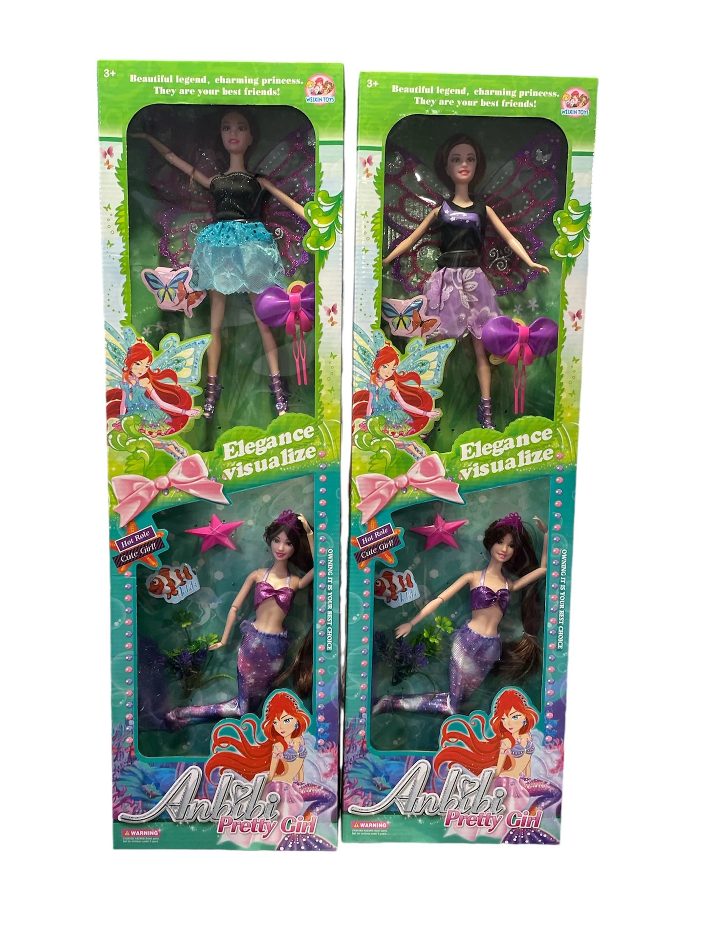 Anbibi Pretty Doll-Set of dolls Fairy and Mermaid 2 dolls in a set