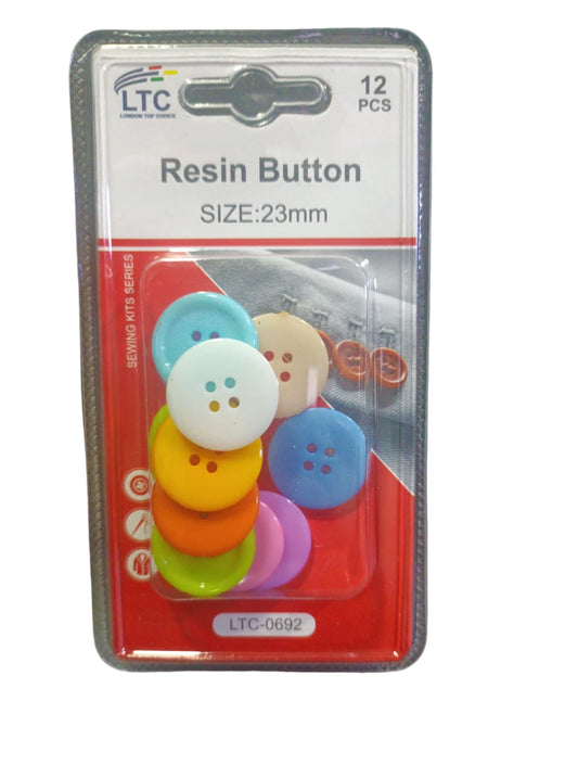 12pcs Resin Button Size 23mm- Sewing Kit Series (Pack Of 3