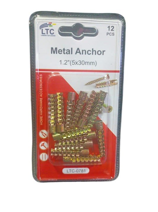 2 X 12Pcs Metal Anchor 1.2"(5x 30mm)
