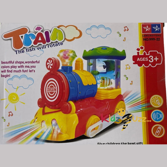 Train W/Fish Rotate Toy For Kids With Lights & Sound Effect
