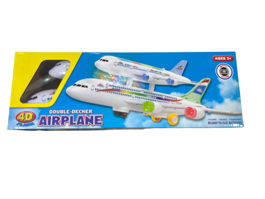 Double Decker Airplane Toy With Light & Sound Effects