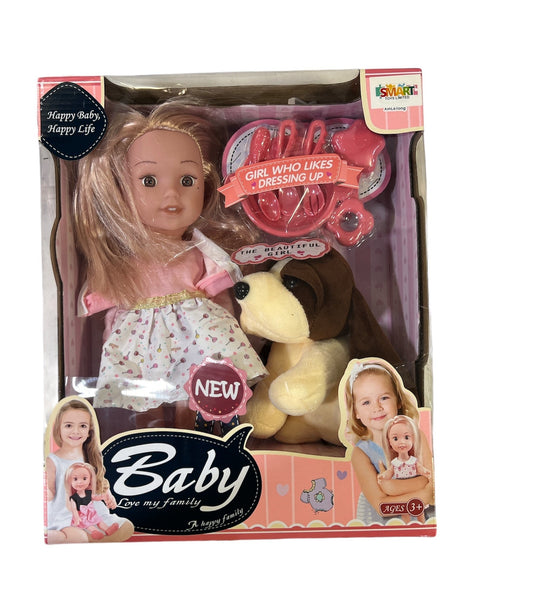 Cute Baby Doll With Dog Toy For Kids