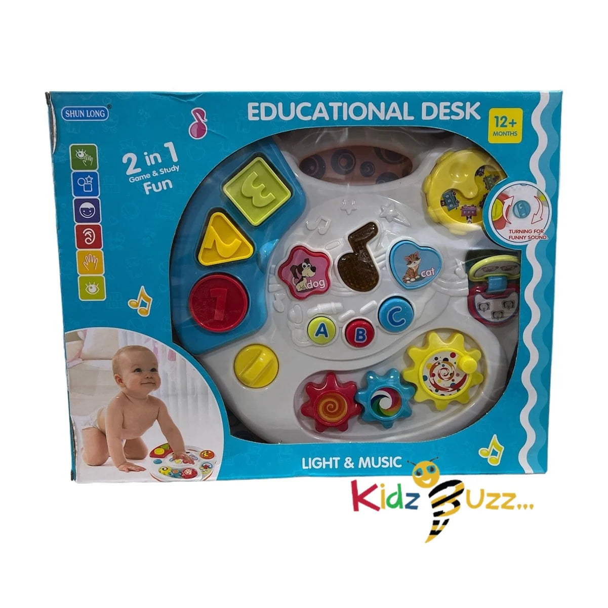 2 in 1 Musical Educational Desk For Kids- Game & Study For Babies