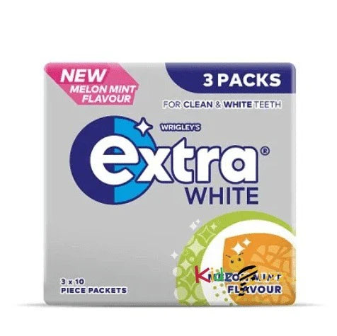 Extra white Melon Mint Chewing Gum 3 Packs Multipack  (Pack of 5)