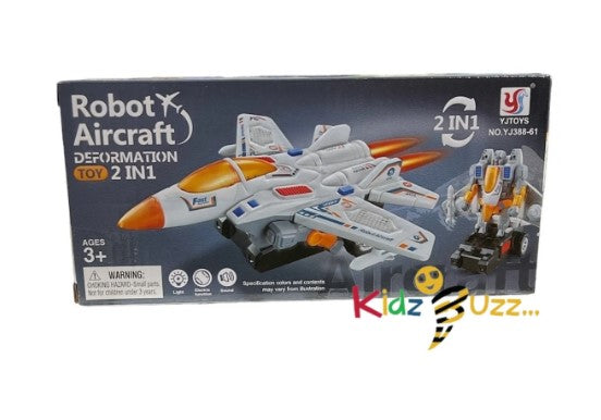 2 in1 Aircraft to Robot Toy with 3D Light & Sound (Colour May Vary)
