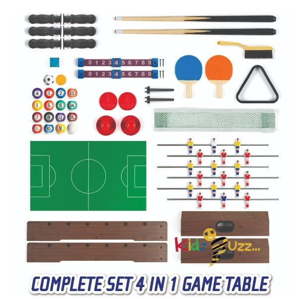 27" 4-in-1 Multi-Sports Game Table Set - Indoor Family Games For Kids and Adults