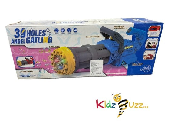 39 Holes Bubble Gatling Machine Gun Blower Rechargeable Garden Girls Boys Toy
